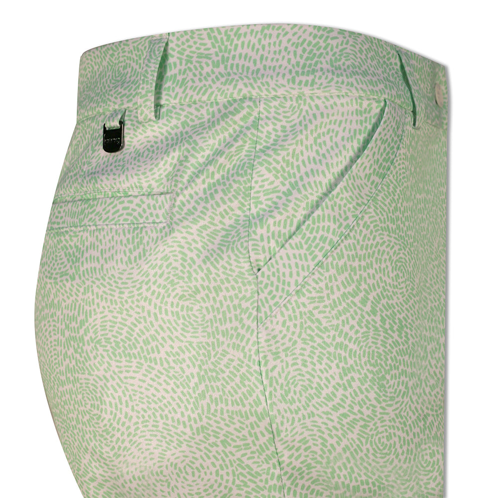 Ping Ladies Crop Trousers with Sensorcool in Mint Green & White Print - Last Pair Size 16 Only Left