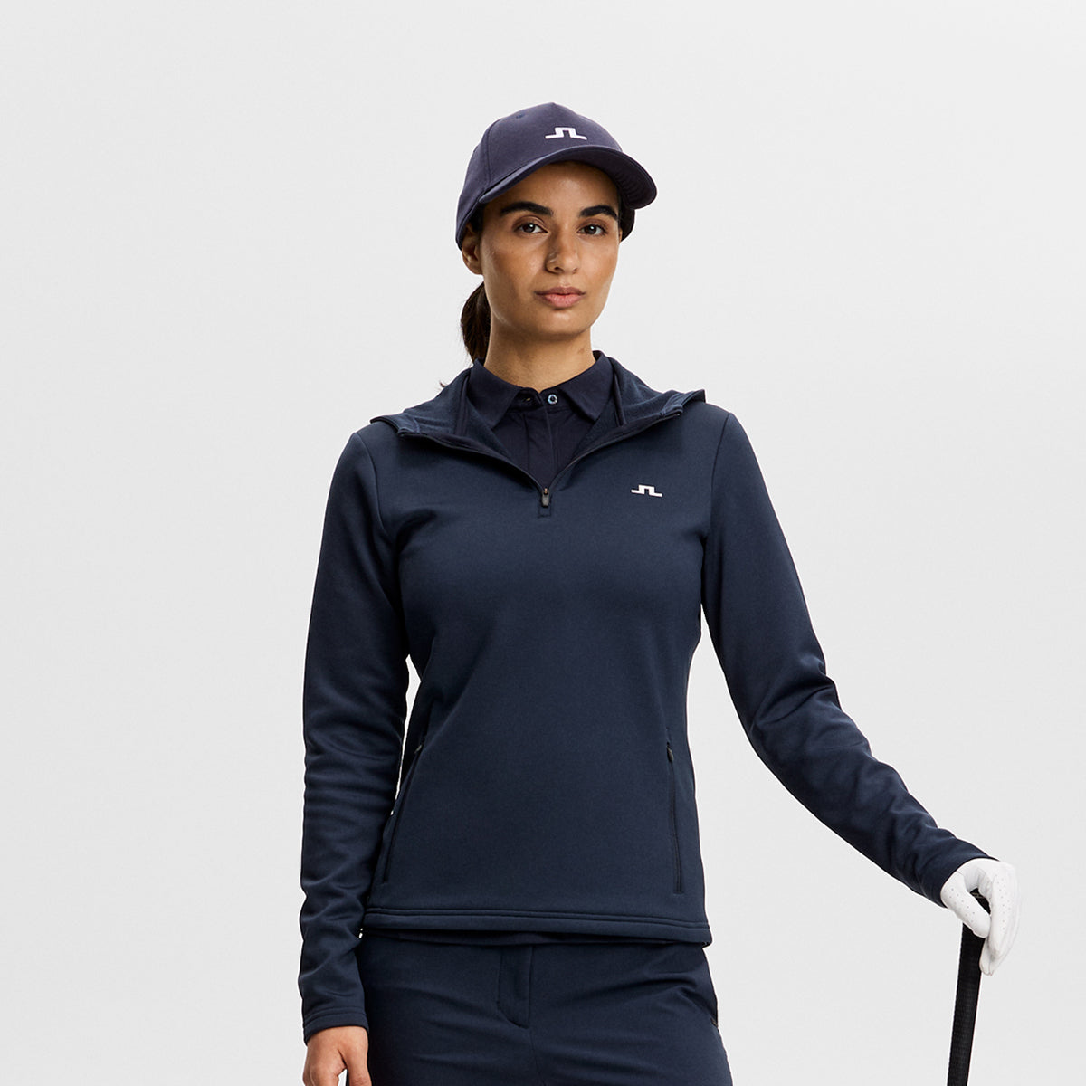 J.Lindeberg Ladies Hoodie in Navy - Comfort, Warmth, and Effortless Style
