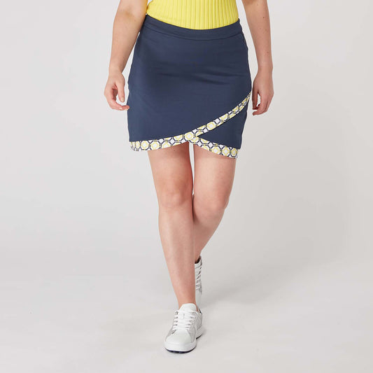 Swing Out Sister Ladies Navy Pull-On Scalloped Golf Skort