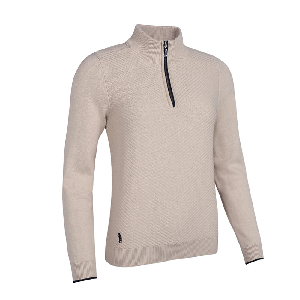 Glenmuir Ladies Zip-Neck Sweater for Effortless Merino Luxury, Wherever the Day Takes You