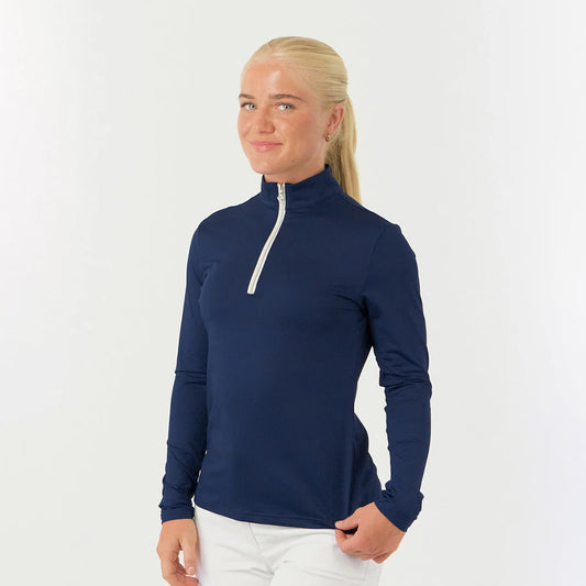 Pure Ladies Lightweight Mid-Layer Top in Navy