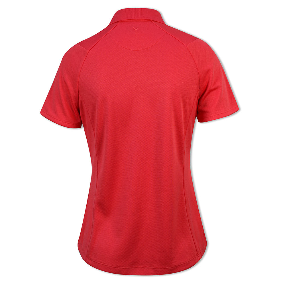 Callaway Ladies Short Sleeve Swing Tech Polo with Opti-Dri in True Red