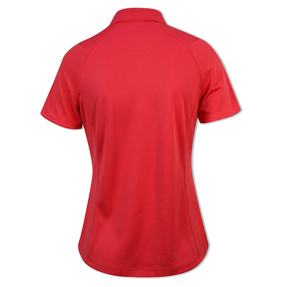 Callaway Ladies Short Sleeve Swing Tech Golf Polo with Opti-Dri in True Red