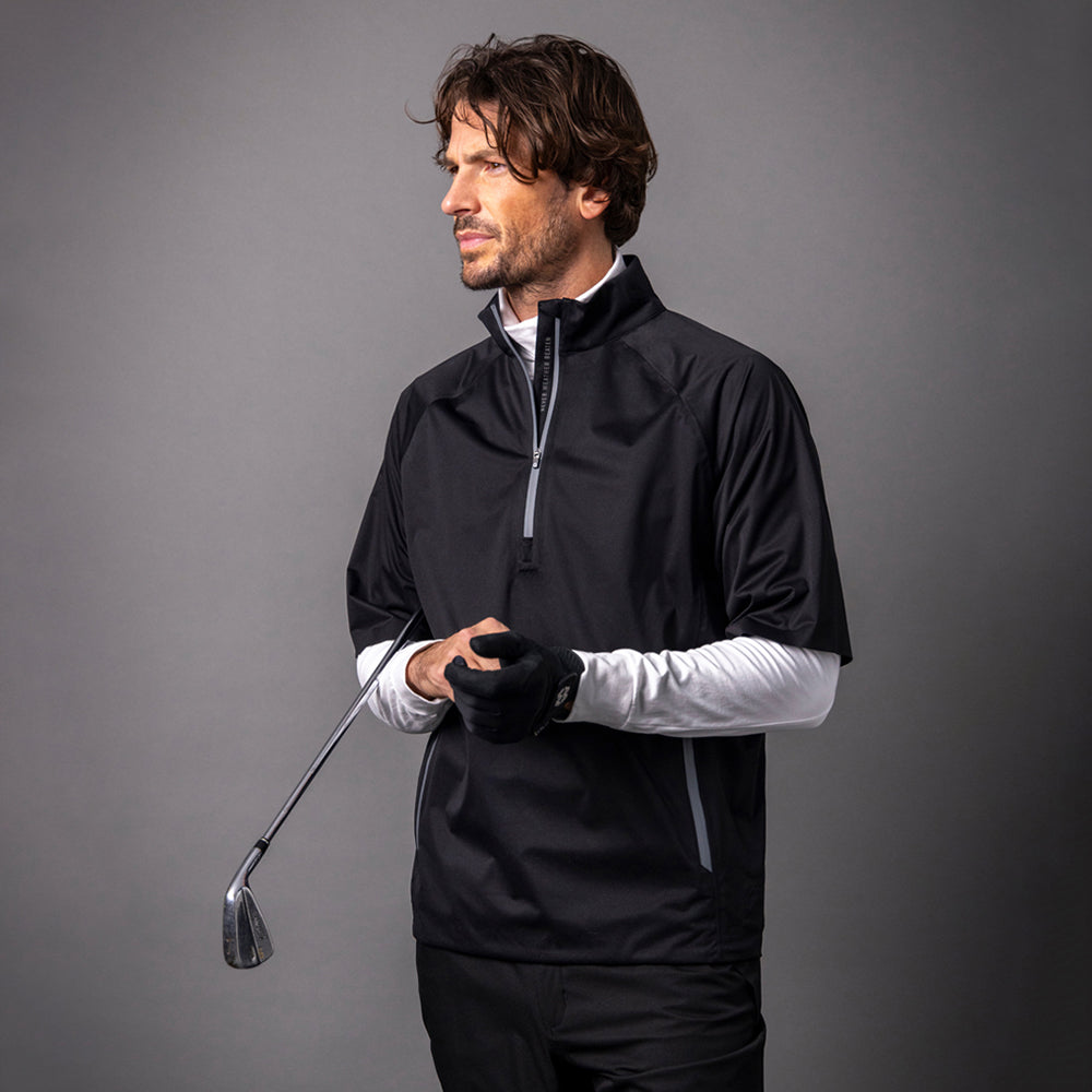 Sunderland Mens Lightweight Waterproof Half Sleeve Windshirt with Lifetime Guarantee in Black