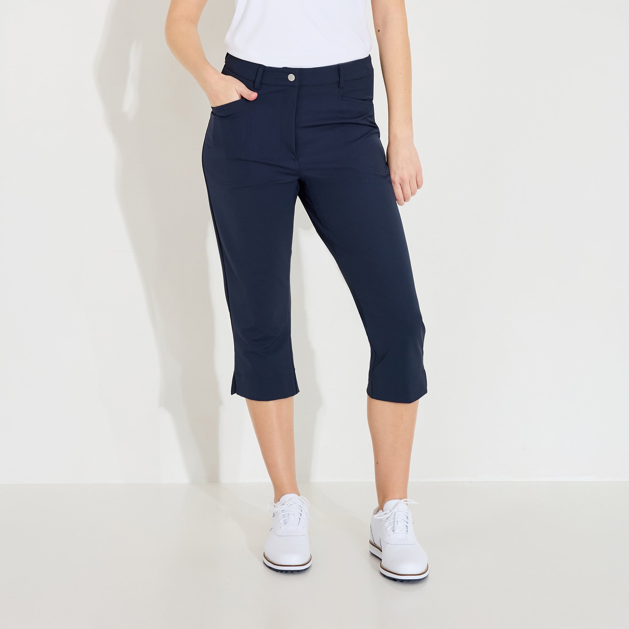 Abacus Ladies Capris in Navy - Refined Comfort for On & Off the Course ...