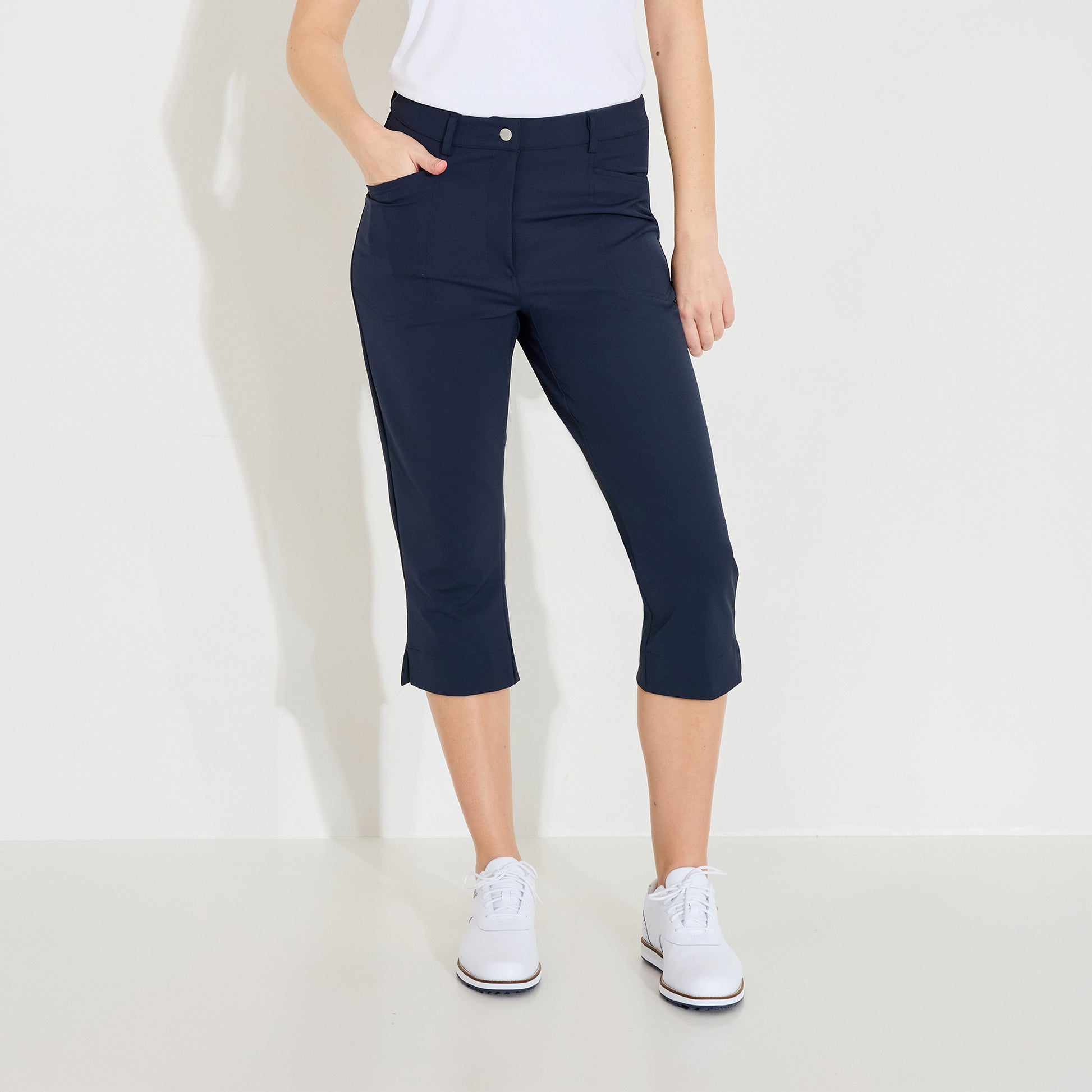 Abacus Ladies Capris in Navy - Refined Comfort for On & Off the Course