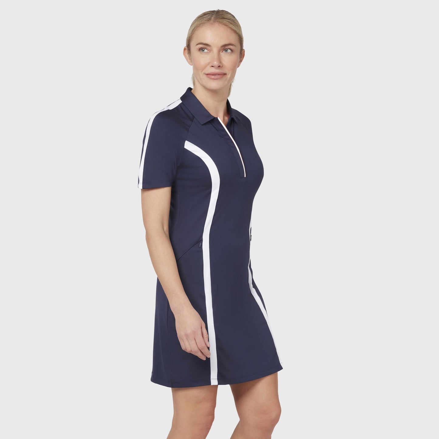 Callaway Ladies Short Sleeve Colourblock Dress in Peacoat - Last One Small Only Left