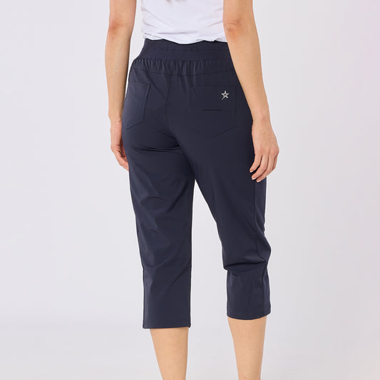 Swing Out Sister Ladies Rita Lightweight Pull-On Capris in Navy