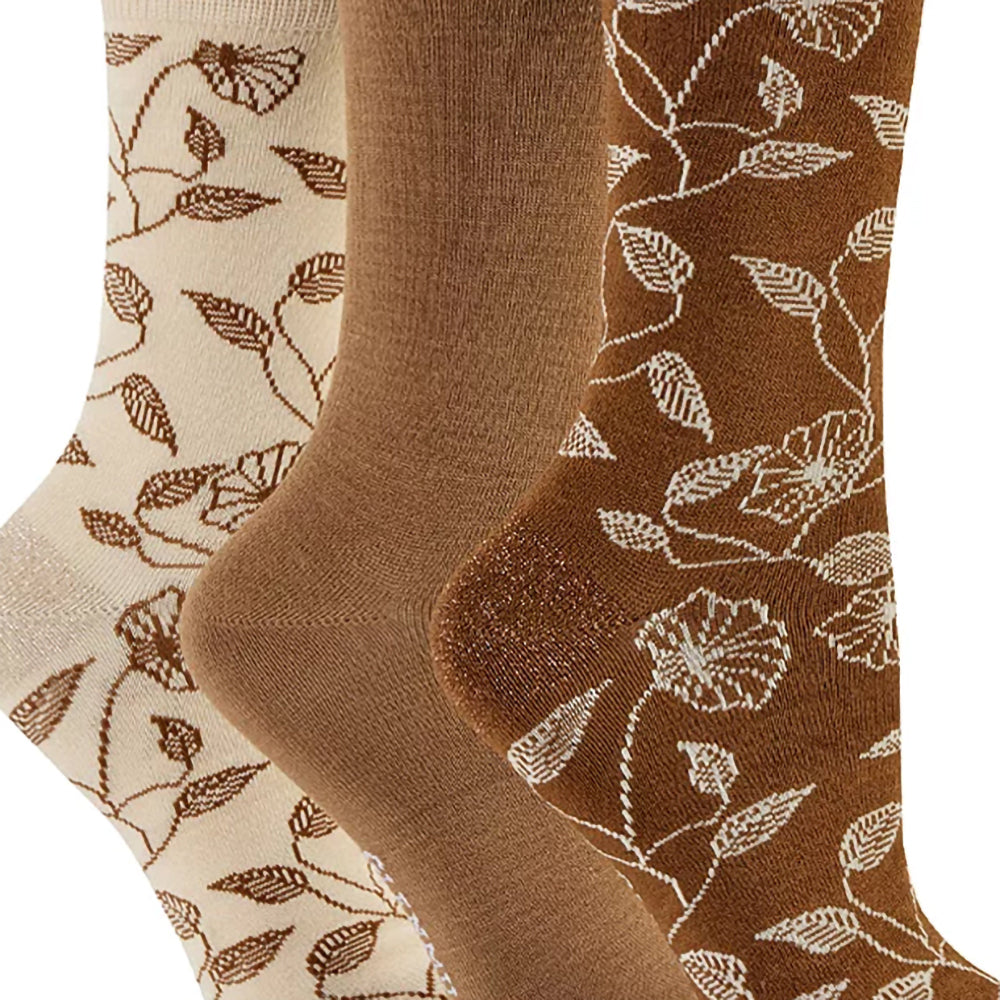 Glenmuir Ladies 3-Pair Pack of Bamboo Socks in Christmas Inspired Gift Box