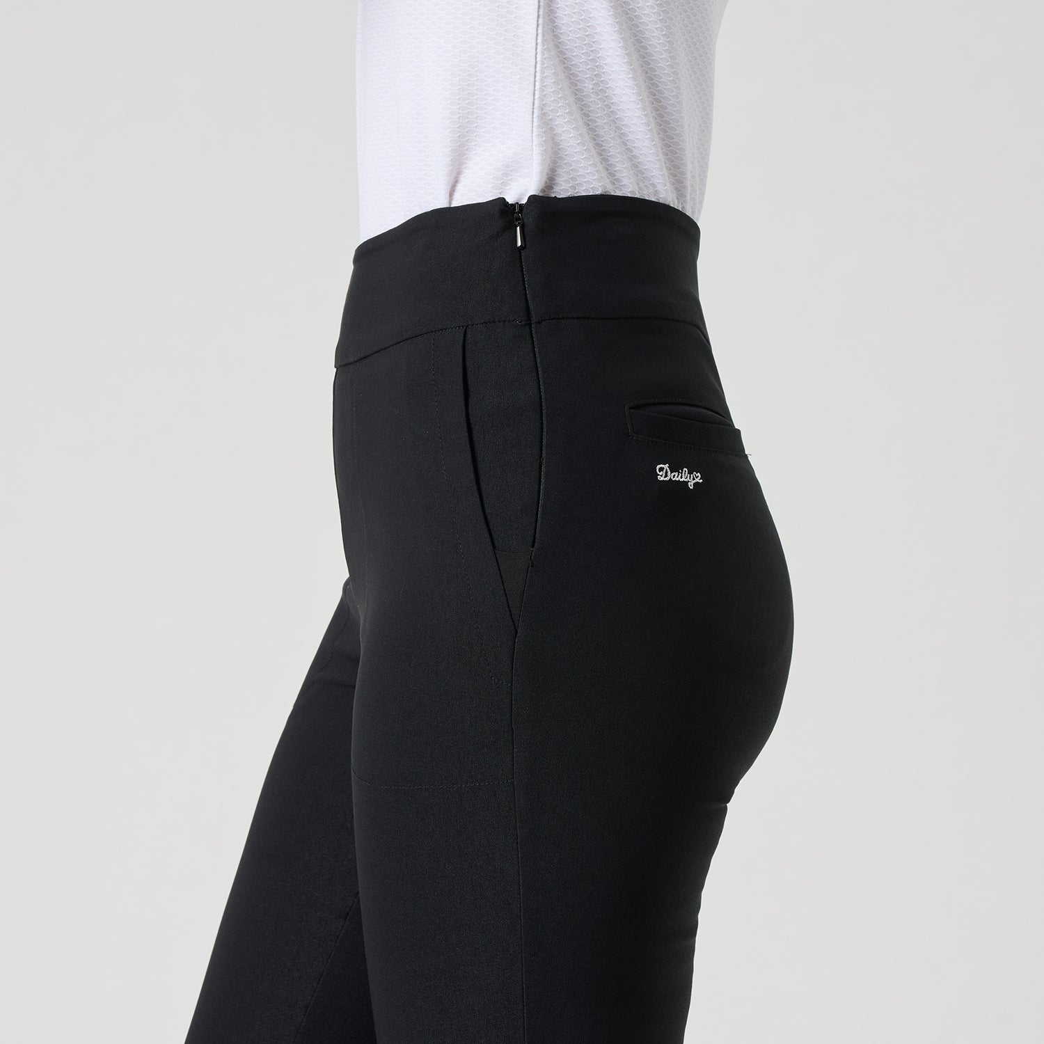 Daily Sports Ladies Pull-On Black High Waist Golf Trousers