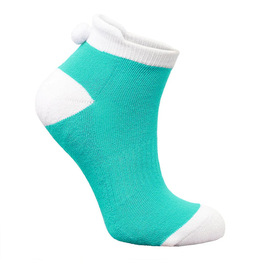 Surpizeshop Ladies 5 Pair Pack of Multi-Coloured Pom Pom Golf Socks