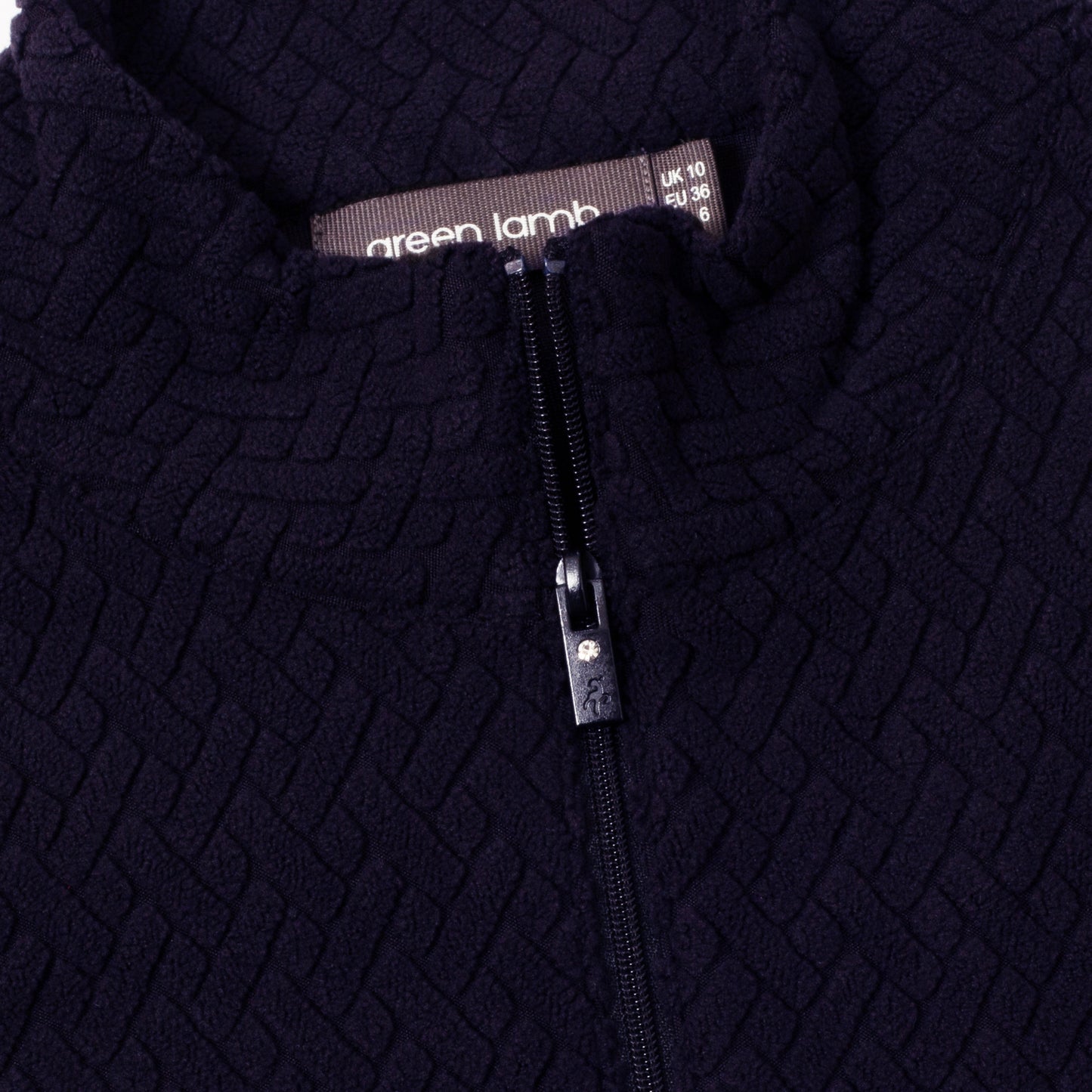 Green Lamb Ladies Textured Fleece 1/4 Zip Top in Navy