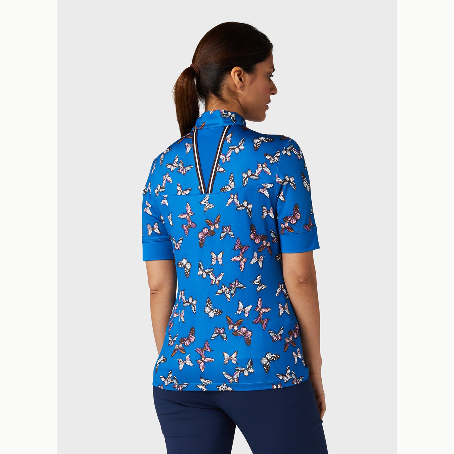 Callaway Ladies 1/2 Sleeve Polo Shirt with Mesh Detail in Baleine Blue