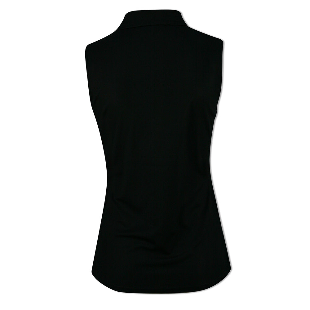 Glenmuir Ladies Sleeveless Pique Polo with Stretch in Black
