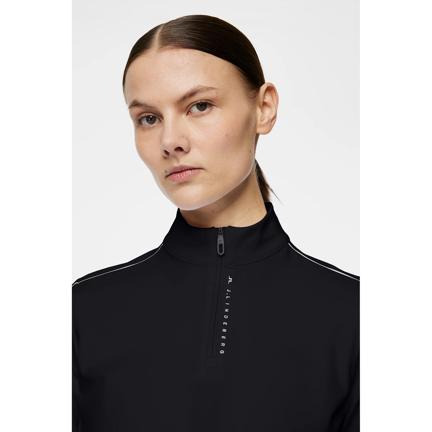 J.Lindeberg Ladies Quarter Zip Mid-Layer in Black