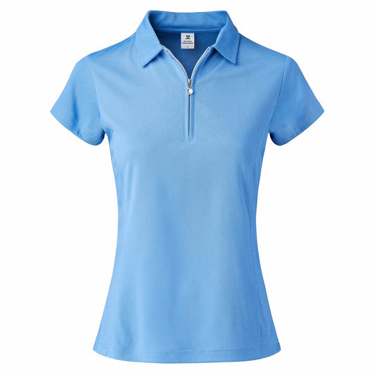 Daily Sports Ladies Zip Neck Pacific Blue Golf Polo