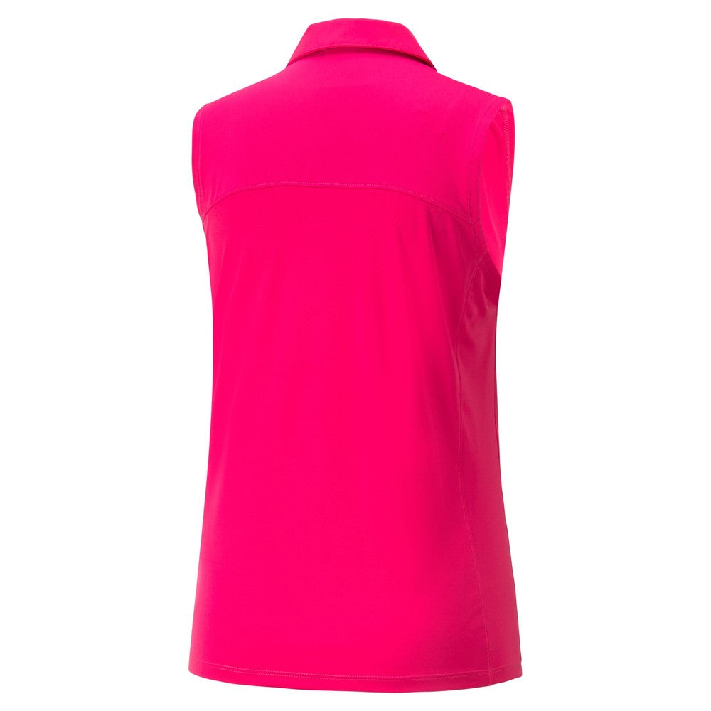 Puma Ladies Sleeveless Polo with Mesh Panels in Orchid Shadow