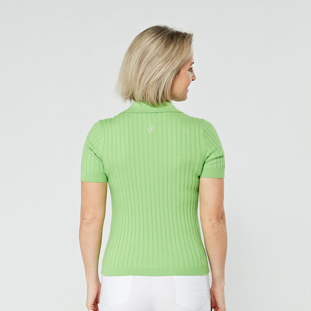 Swing Out Sister Women's Short Sleeve Knitted Top in Emerald
