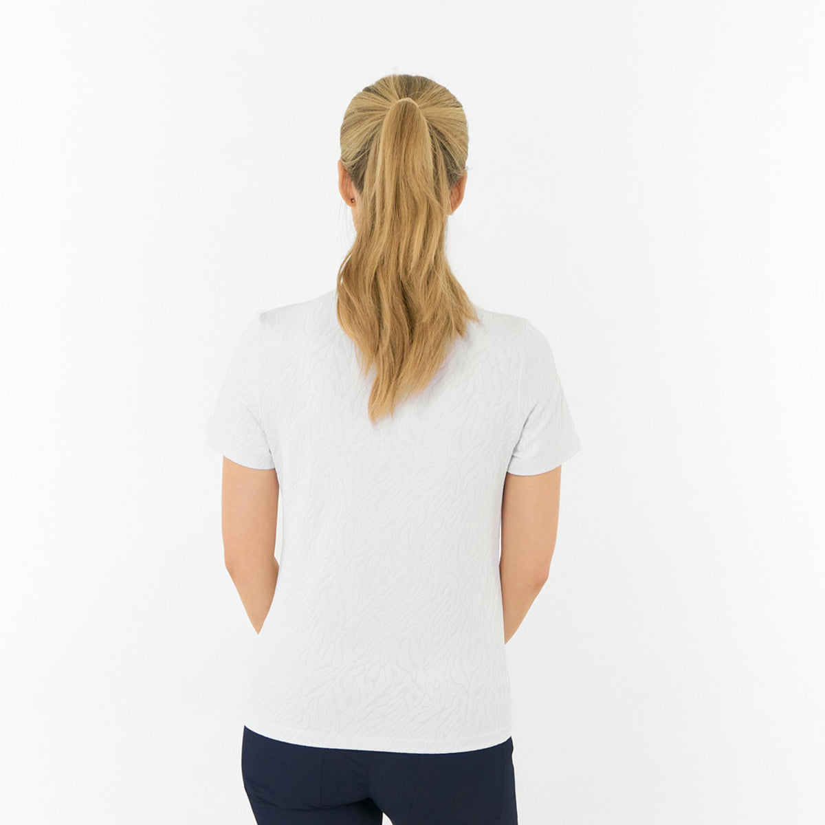 Pure Golf Ladies Short Sleeve Jacquard Textured Polo