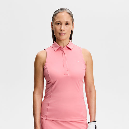 J.Lindeberg Ladies Sleeveless Polo - Sleek, Soft & Effortlessly Versatile