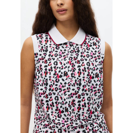 Rohnisch Ladies Silky Soft Sleeveless Polo with an On-Trend Print for a Confident Performance