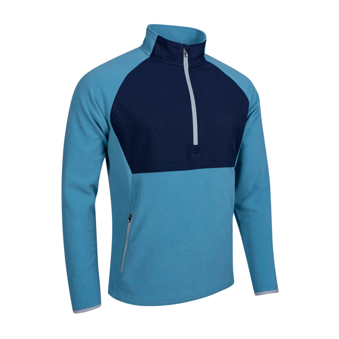Sunderland Mens Hybrid Thermal Fleece with Blue Contrast Panel