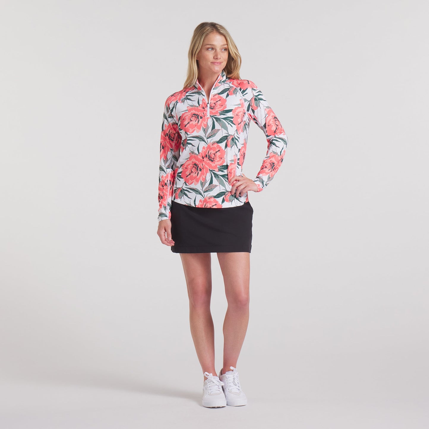 Puma Golf Ladies Floral Print Long Sleeve Golf Top