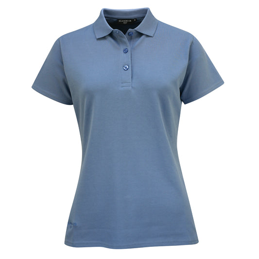 Glenmuir Ladies Pique Knit Short-Sleeve Polo with Soft Cotton Finish in Light Blue