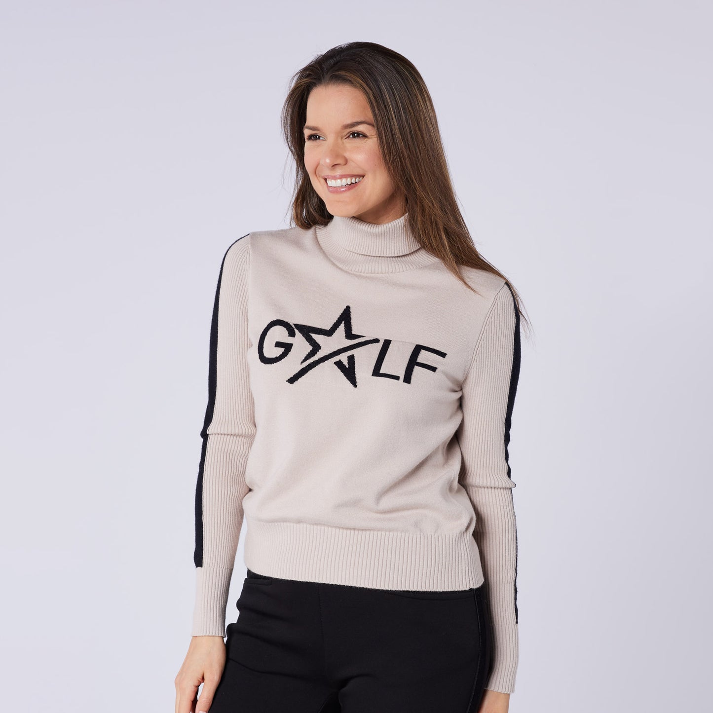 Swing Out Sister Womens 'Golf' Roll Neck with Ribbed Detail