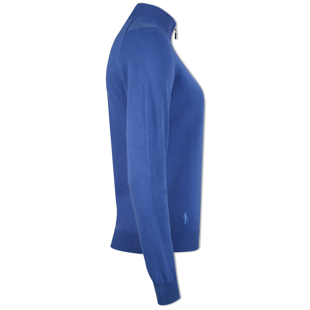 Glenmuir Ladies 100% Cotton Half-Zip Sweater in Sea Blue – GolfGarb