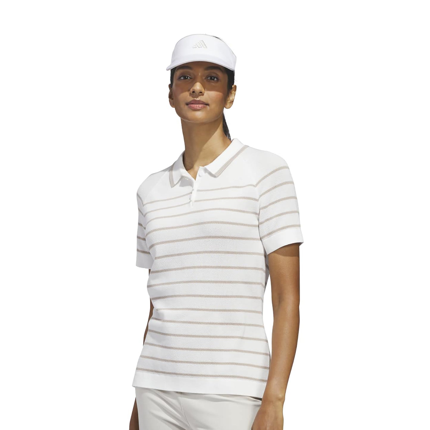 adidas Golf Ladies Striking Mesh Style Knitted Polo with On-trend Contrast Stripes