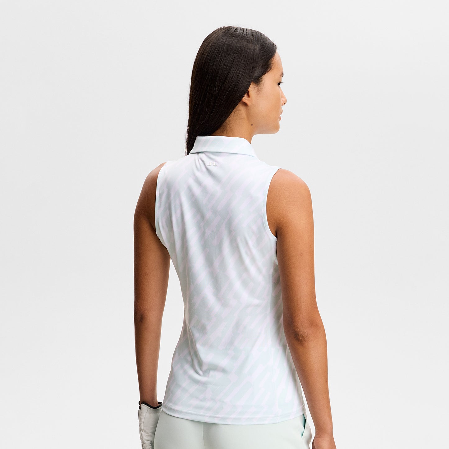 J.Lindeberg Ladies Printed Sleeveless Polo for Lightweight Performance with Standout Style