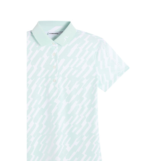 J.Lindeberg Ladies Tour Tech Printed Polo - Feminine Performance with Effortless On-Course Style