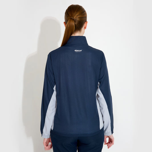 Abacus Ladies Lanark Classic Stretch Wind Jacket in Navy & White