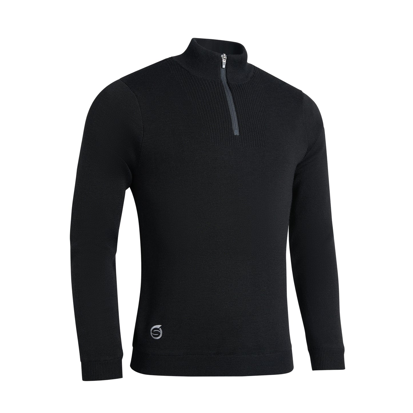 Sunderland Mens Black Merino Blend Lined Sweater with Water Repellent Finish