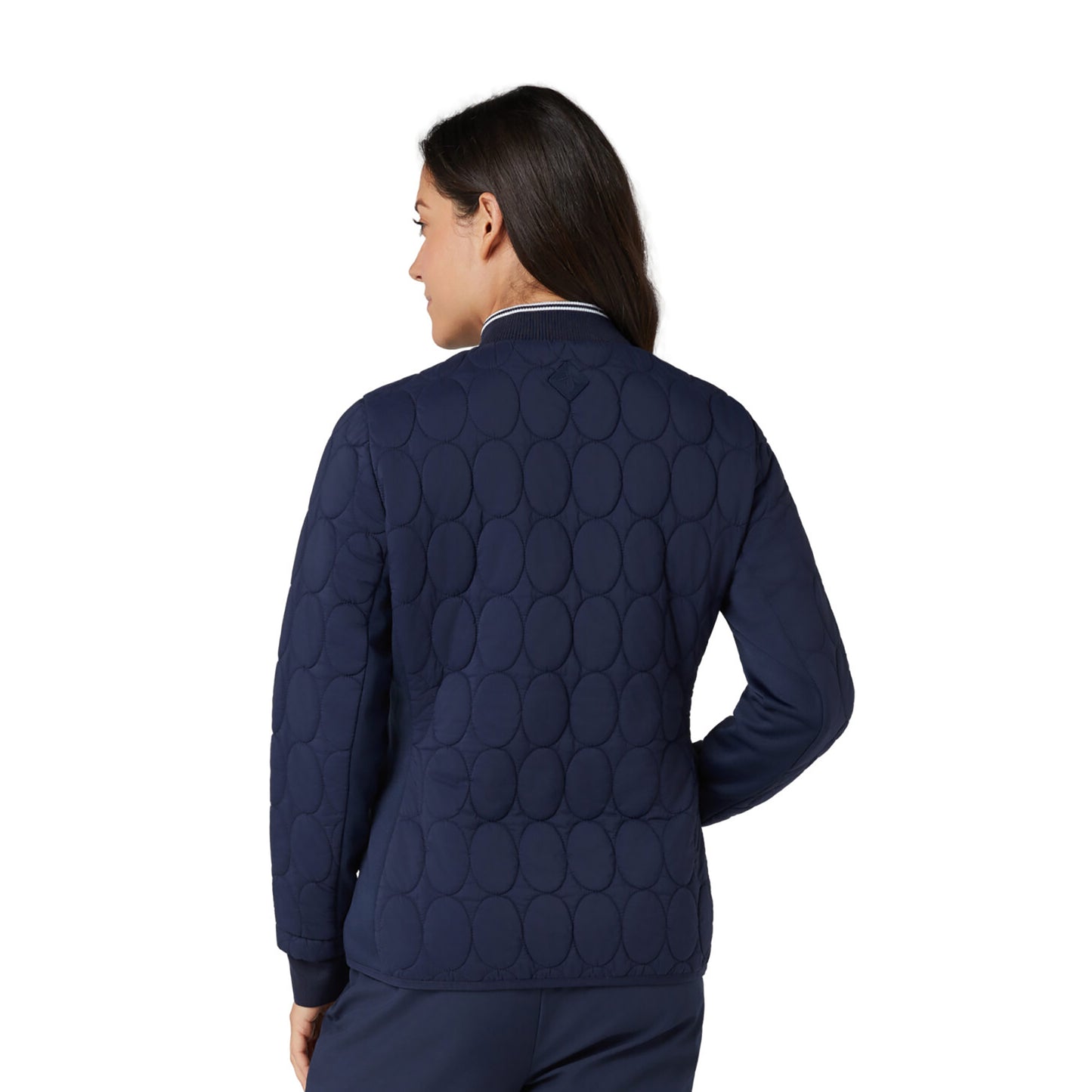 Original Penguin Ladies Lightweight Primaloft Quilted Jacket with Stretch Panels in Navy