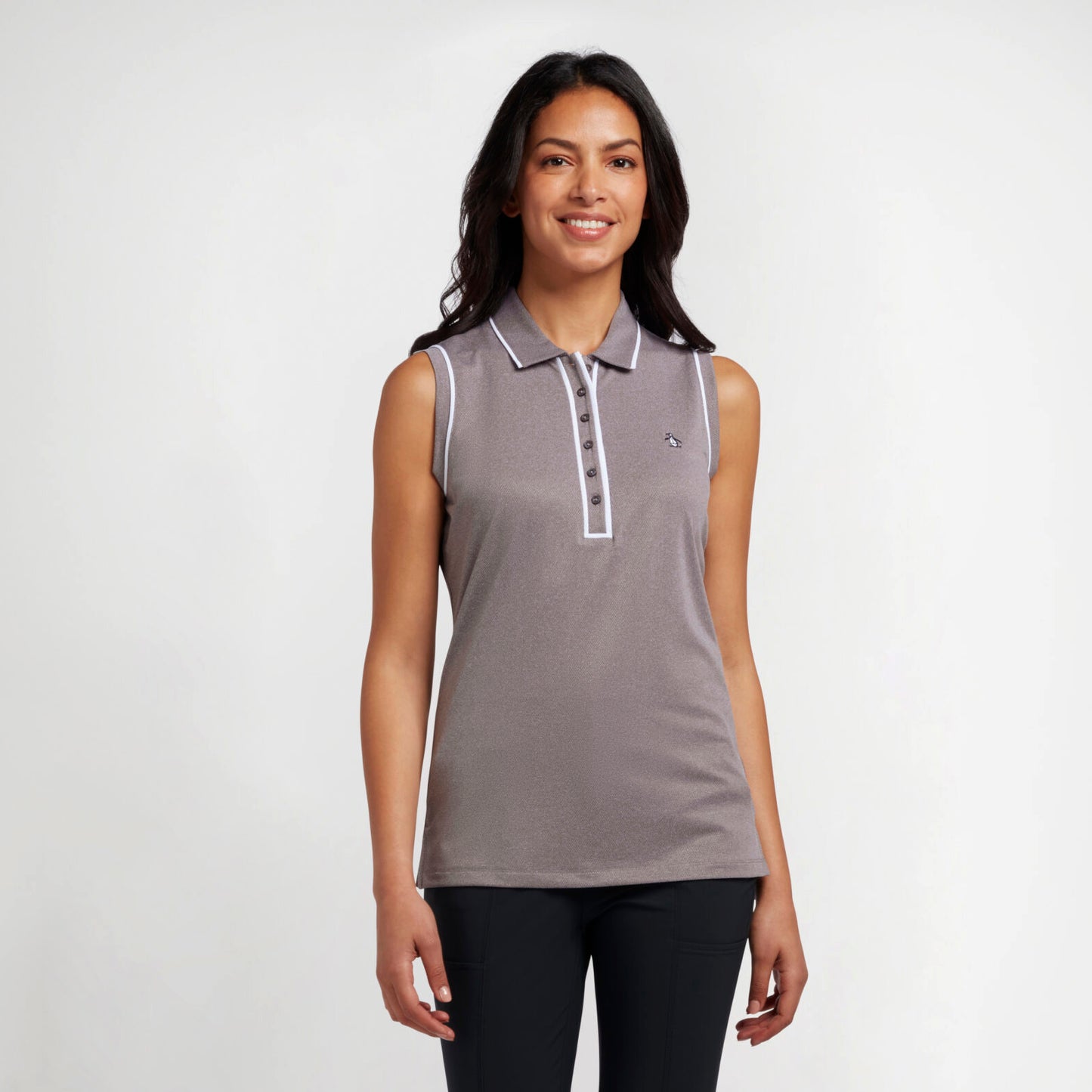 Original Penguin Ladies Sleeveless Polo in Ristretto