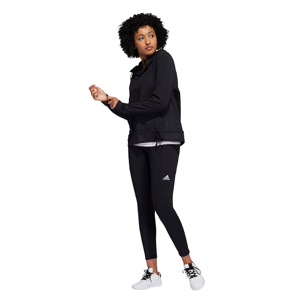 adidas Ladies Mesh Panel Golf Hoody in Black