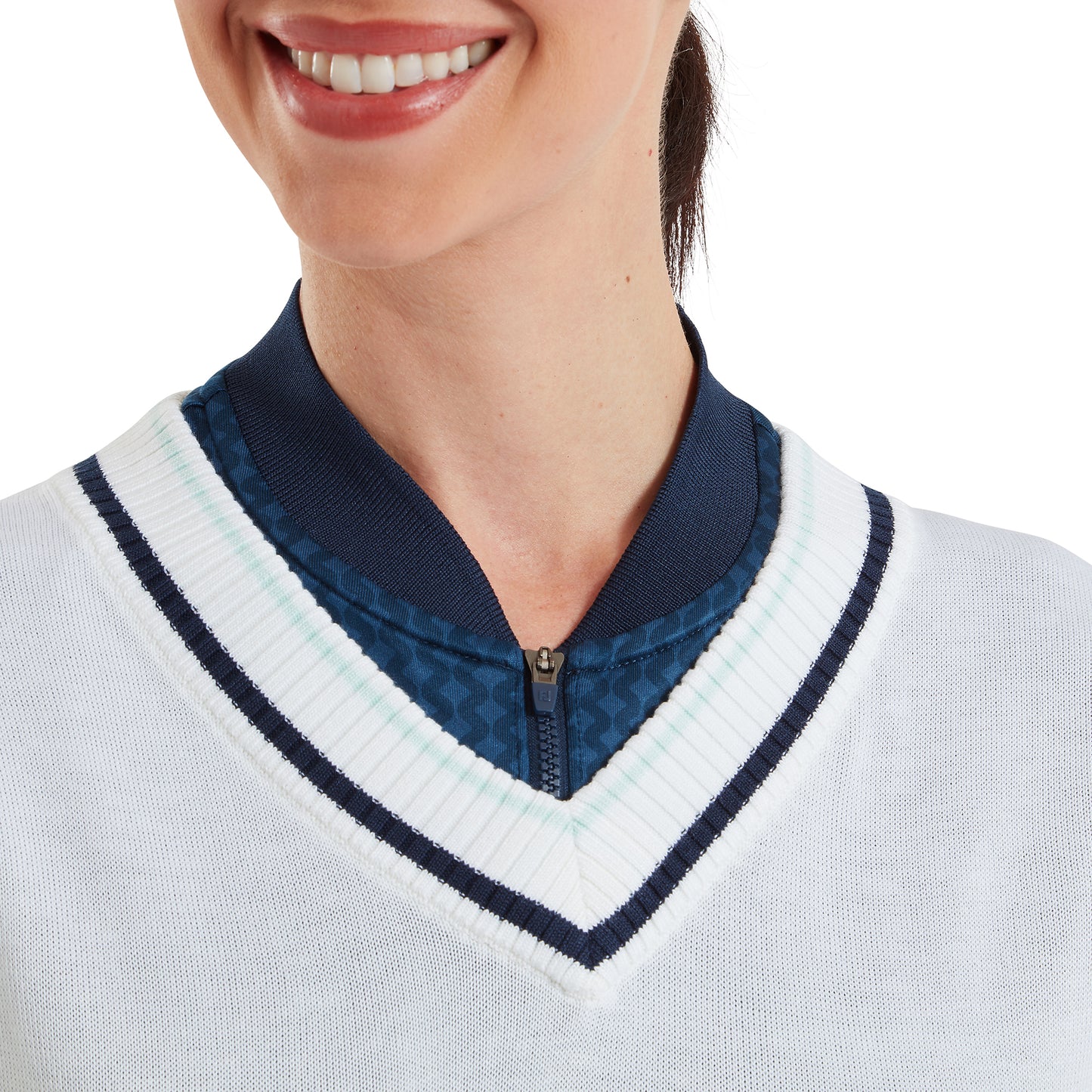 FootJoy Ladies Soft Wool Blend Sleeveless Sweater with Polished Preppy Edge