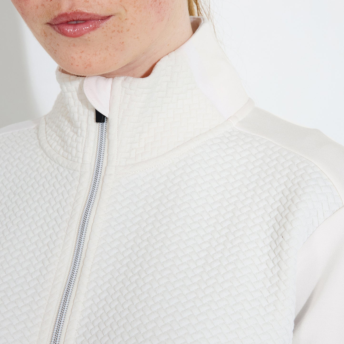 Abacus Ladies Jacquard Knit Full-Zip Fleece Mid-Layer Jacket