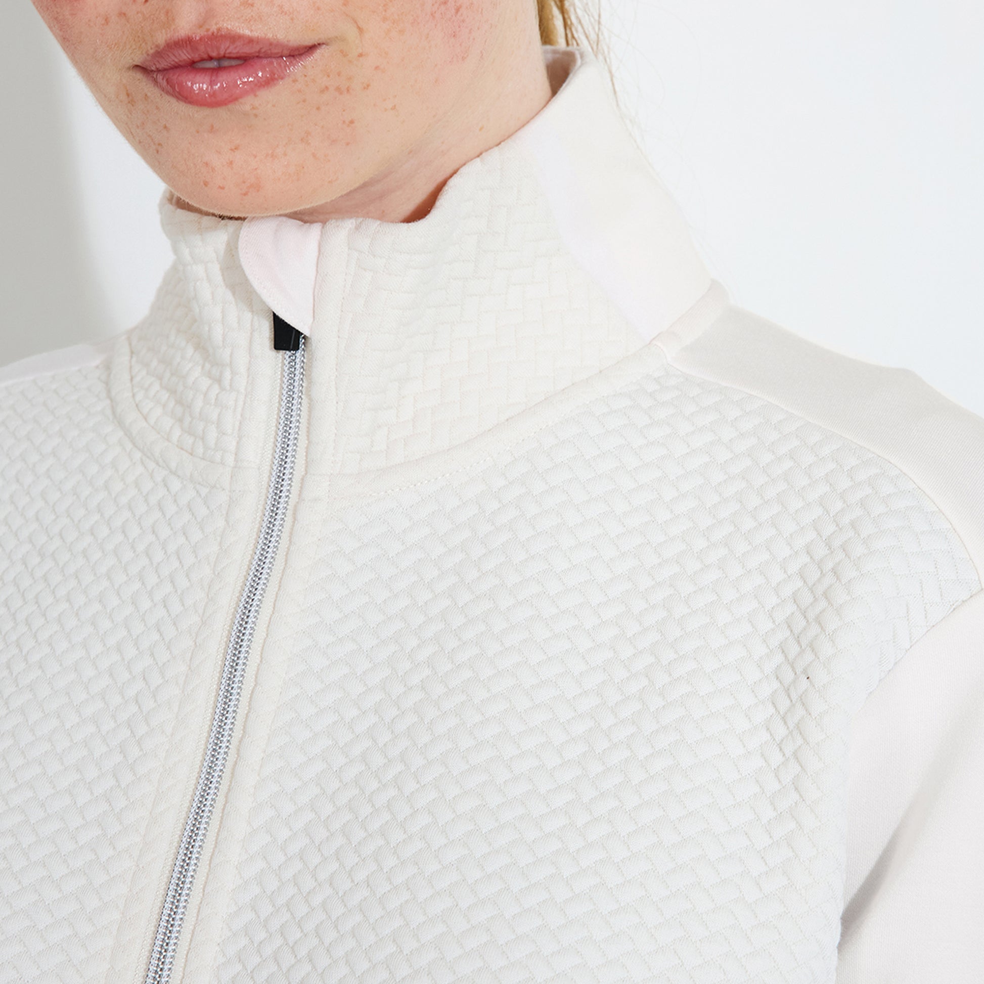 Abacus Ladies Jacquard Knit Full-Zip Fleece Mid-Layer Jacket