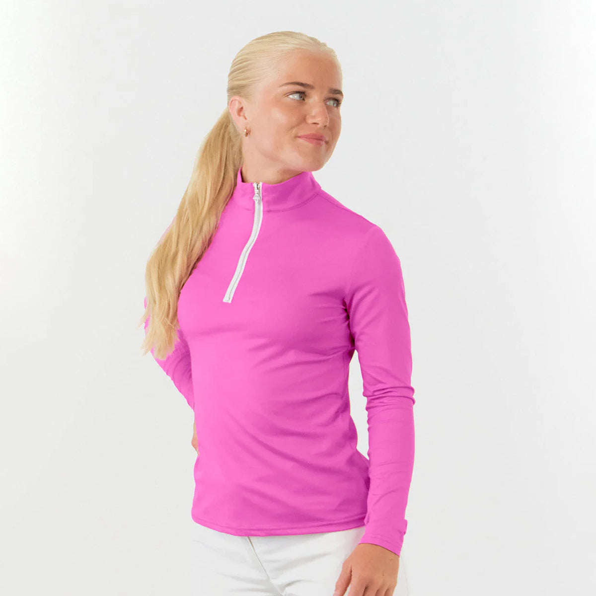 Pure Ladies Lightweight Mid-Layer Top in Azalea Pink