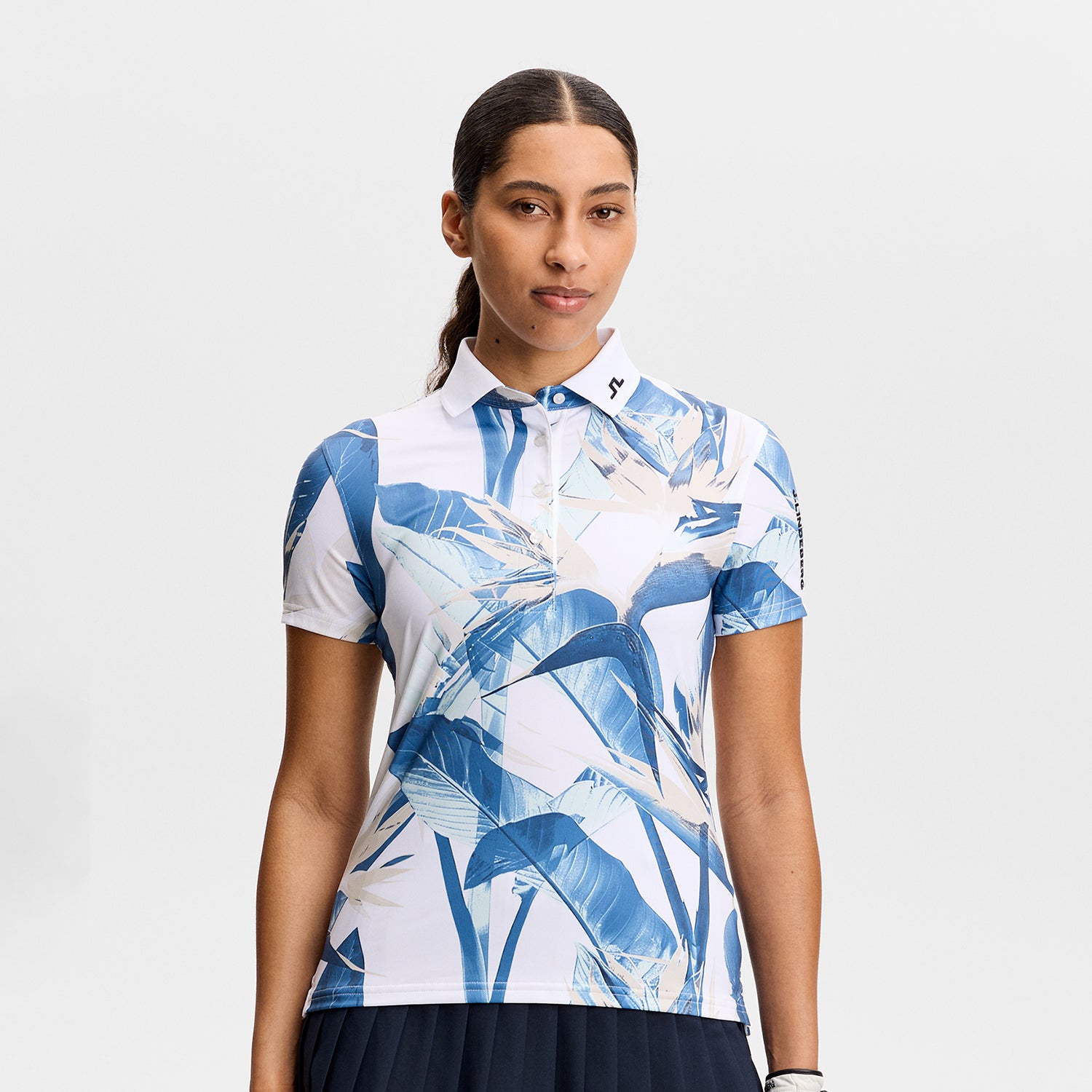 J.Lindeberg Ladies Tour Tech Printed Polo - Feminine Performance with Effortless On-Course Style