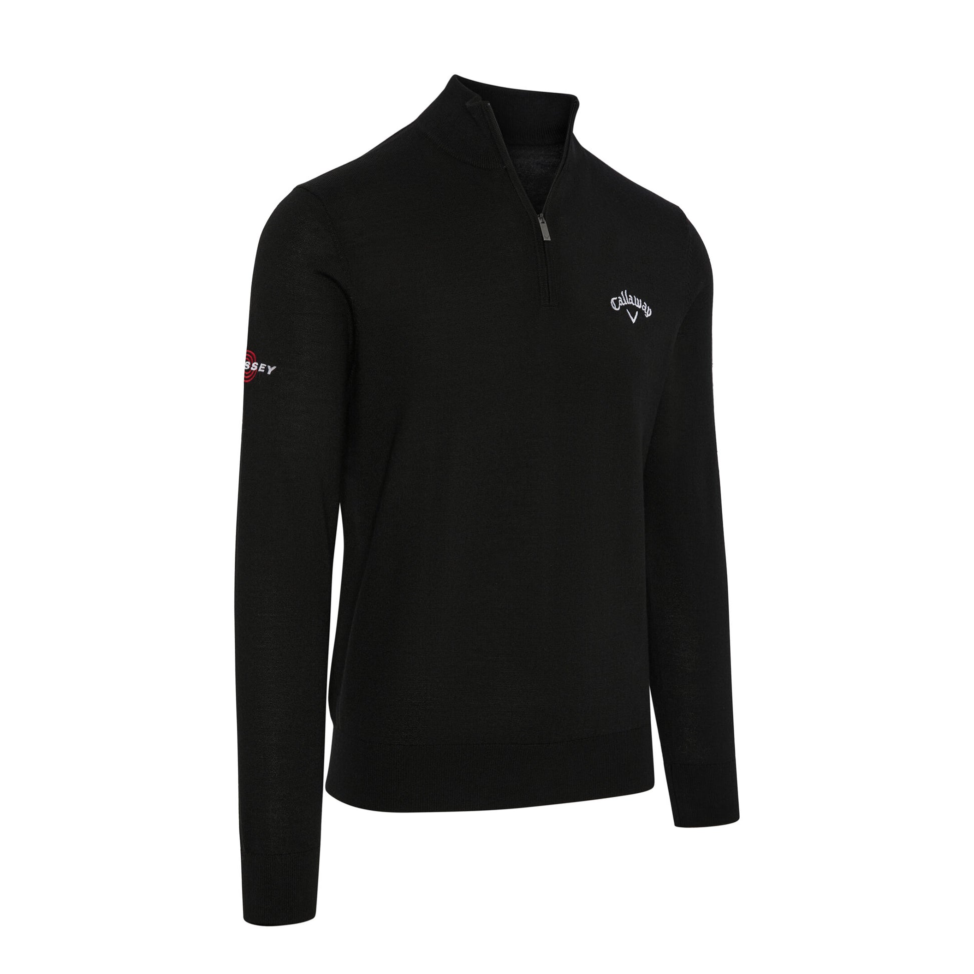 Callaway Mens Black Thermal 1/4 Zip Thermal Merino Blend Sweater