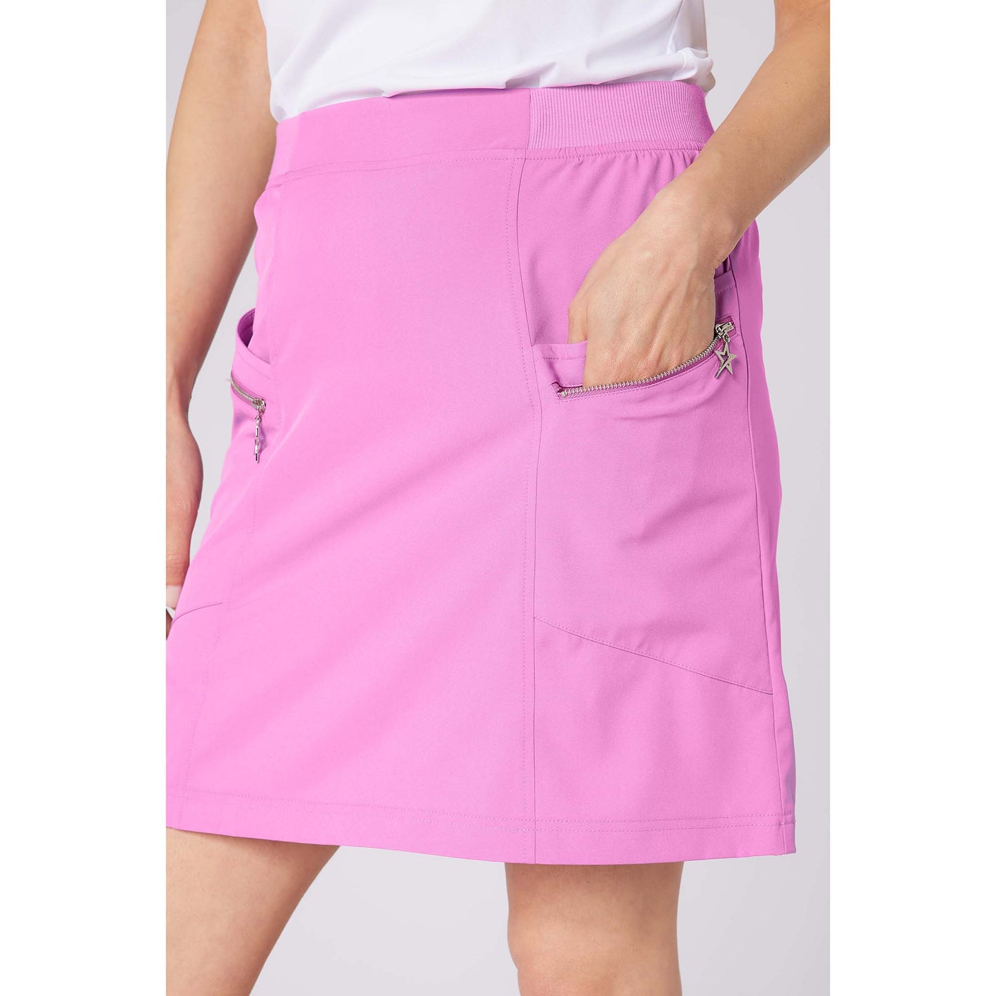 Swing Out Sister Ladies Lightweight Pull-On Skort with Neat Pocket Detail & Comfort Waistband for A Smooth Silhouette