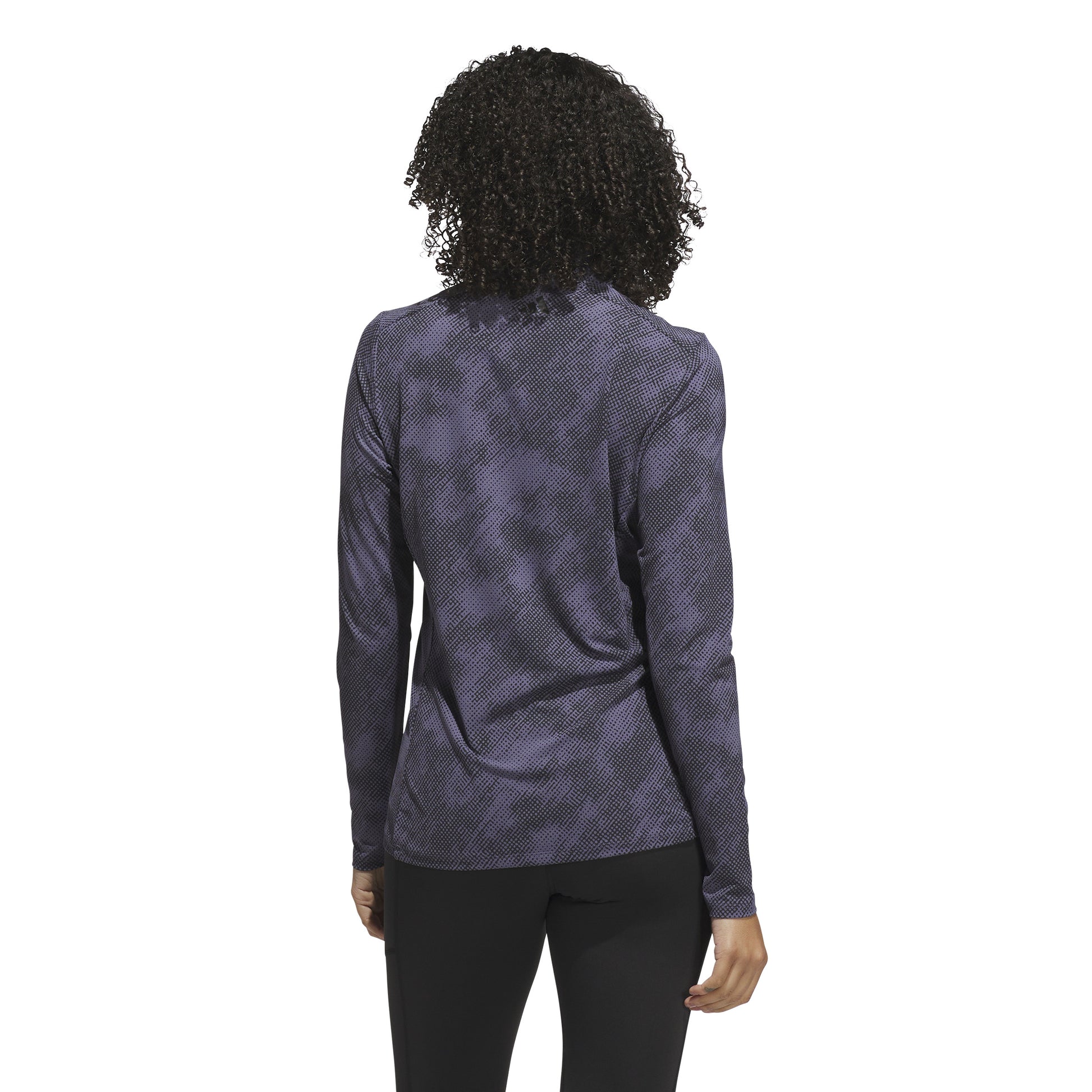 adidas Golf Ladies Zip-Neck Top with Abstract Dot Print