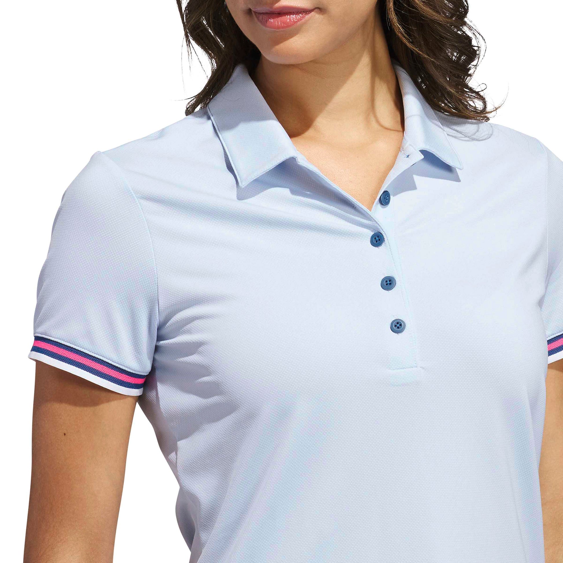 adidas Golf Ladies Short Sleeve Polo with Contrasting Trim for Feminine Flair with Every Swing