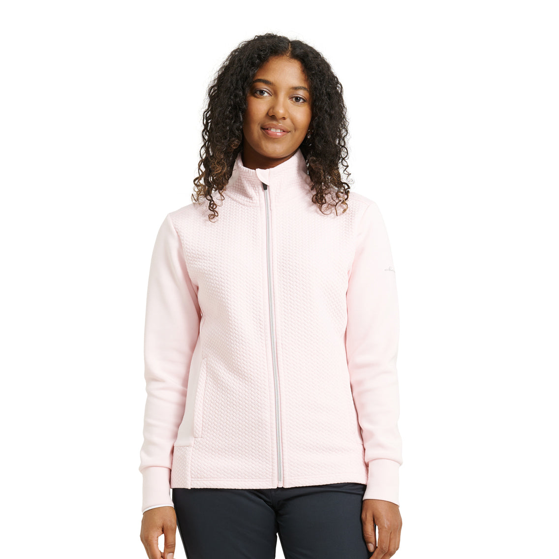 Abacus Ladies Jacquard Knit Full-Zip Fleece Mid-Layer Jacket