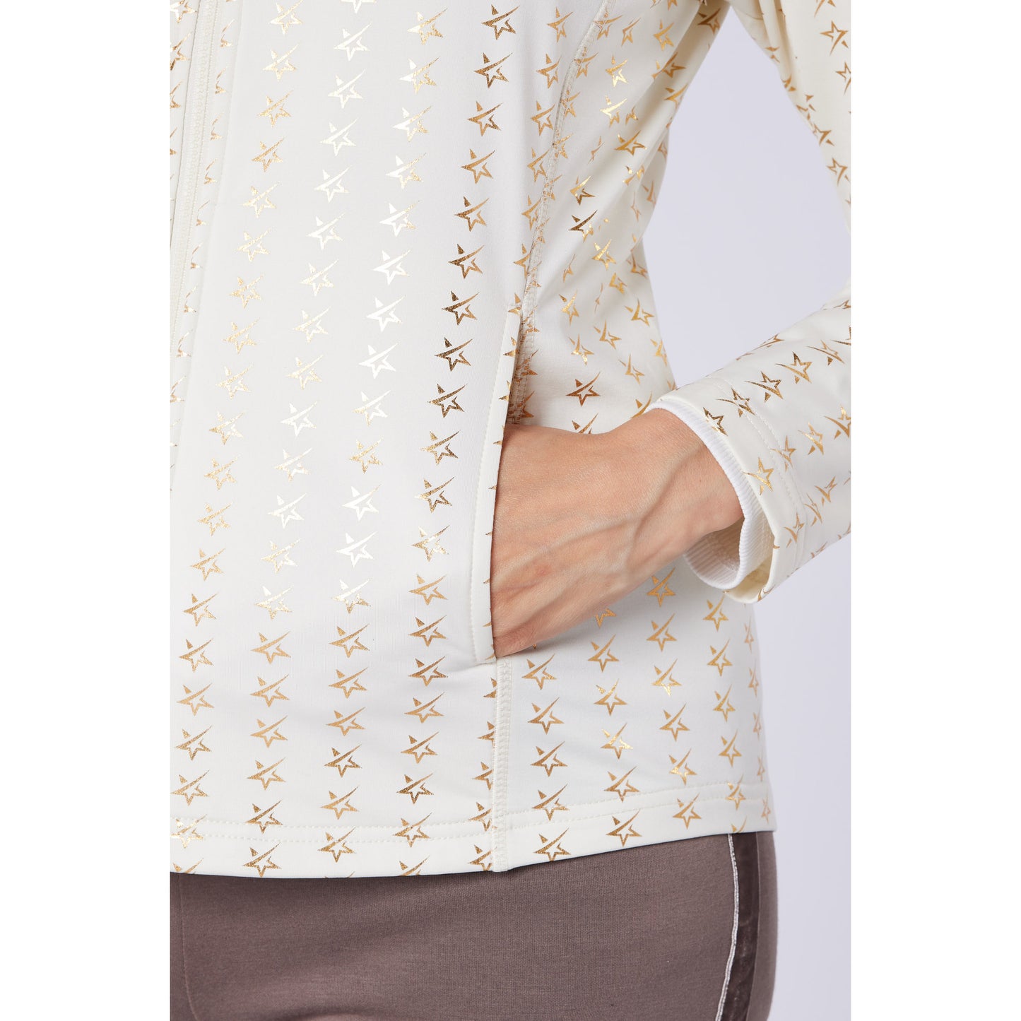 Swing Out Sister Ladies Brushed-Backed Full-Zip Mid Layer with Star Print