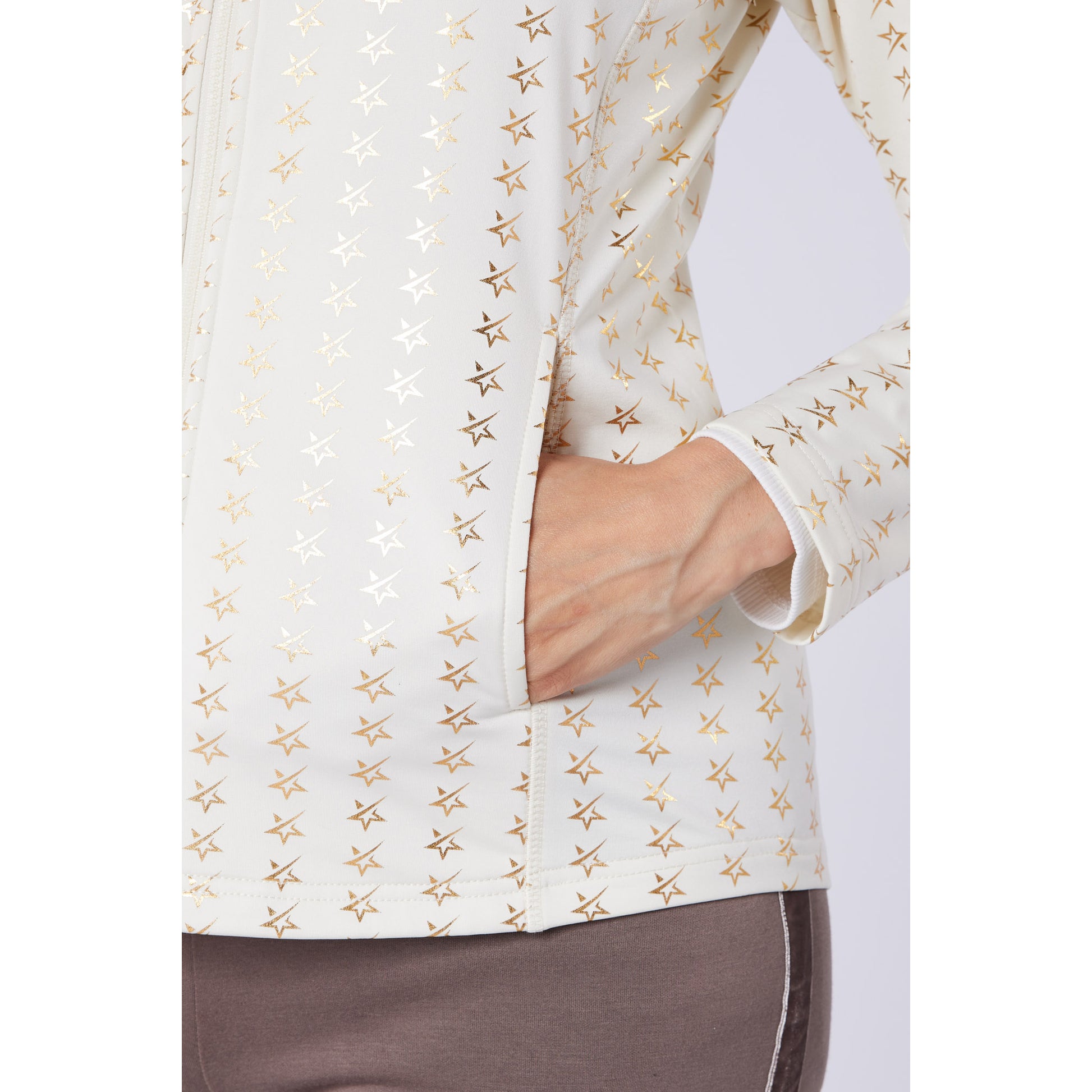 Swing Out Sister Ladies Brushed-Backed Full-Zip Mid Layer with Star Print